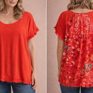 Umgee Women's Vibrant Orange Top